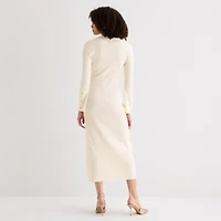 Maia Womens Long Sleeve Sweater Dress