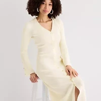 Maia Womens Long Sleeve Sweater Dress