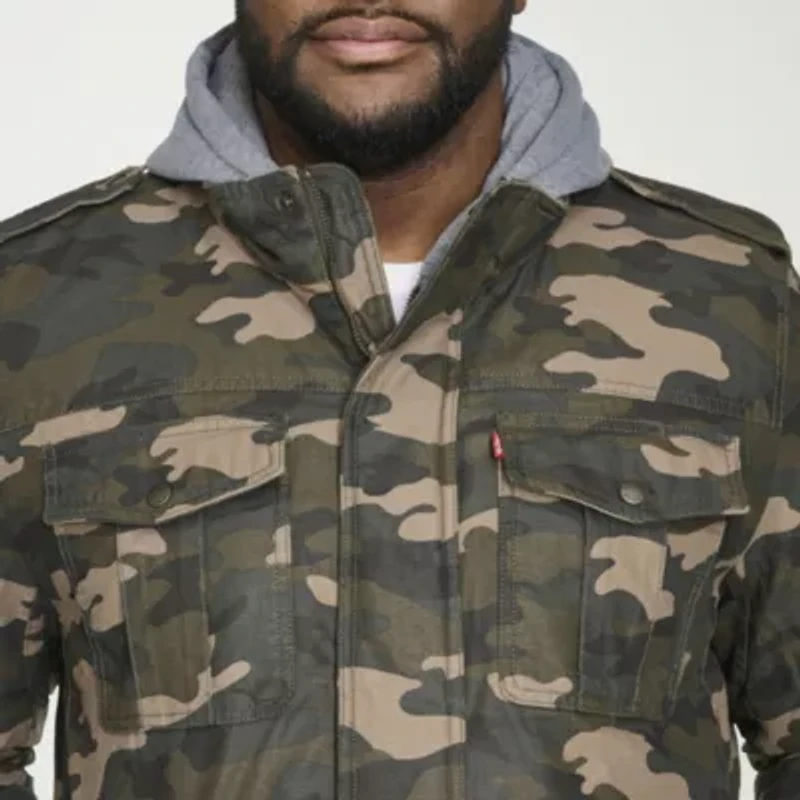 Levi's Mens Hooded Midweight Big and Tall Utility Jacket