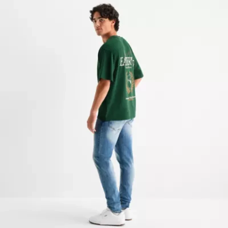 Arizona Mens Crew Neck Short Sleeve Boxy Fit Graphic T-Shirt