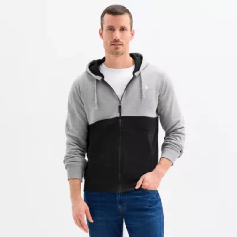 U.S. Polo Assn. Fleece Mens Long Sleeve Embroidered Zipper Hoodie
