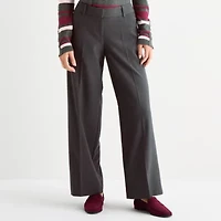 Liz Claiborne Audra Tailored Womens Wide Leg Mid Rise Trouser