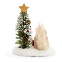 North Pole Trading Co. Sisal Squirrel With Tree Christmas Tabletop Decor