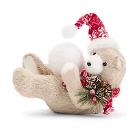 North Pole Trading Co. Sisal Bear With Snowball Christmas Tabletop Decor