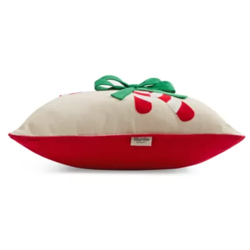 Martha Stewart Candy Cane Square Throw Pillow