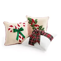 Martha Stewart Candy Cane Square Throw Pillow