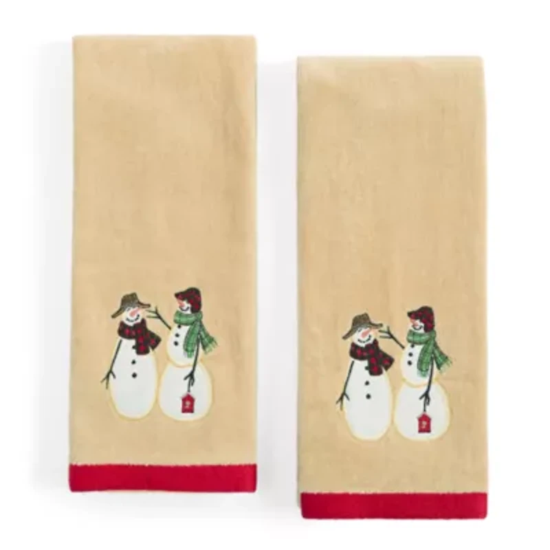 Avanti Snowman Gathering 2-pc. Embellished Hand Towel