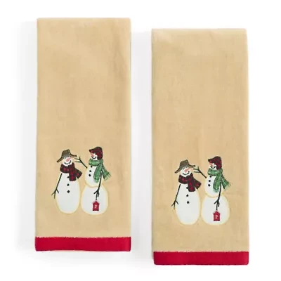 Avanti Snowman Gathering 2-pc. Embellished Hand Towel