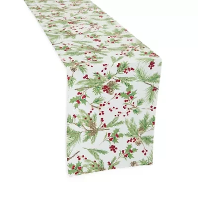 North Pole Trading Co. Holly Berry Table Runner