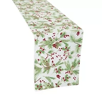 North Pole Trading Co. Holly Berry Table Runner