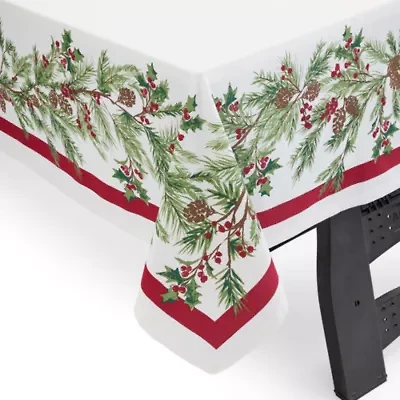 North Pole Trading Co. Holly Berry Tablecloth