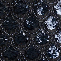 Bob Mackie Womens Sleeveless Sequin A-Line Dress