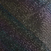 Bob Mackie Womens Plus Sleeveless Sequin Midi A-Line Dress