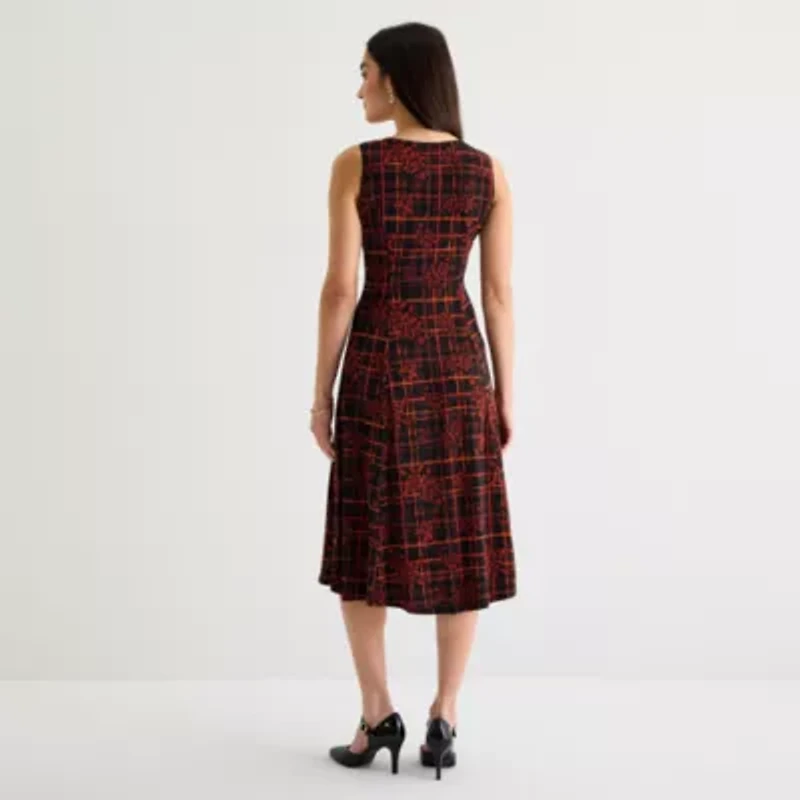 Danny & Nicole Womens Floral Midi Jacket Dress
