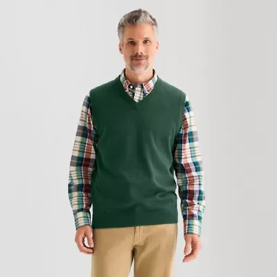 St. John's Bay Fine Gauge Mens V Neck Sweater Vest