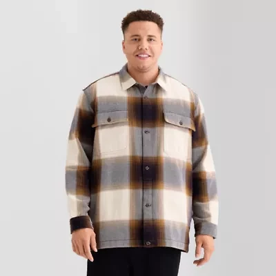 mutual weave Mens Midweight Big and Tall Shirt Jacket