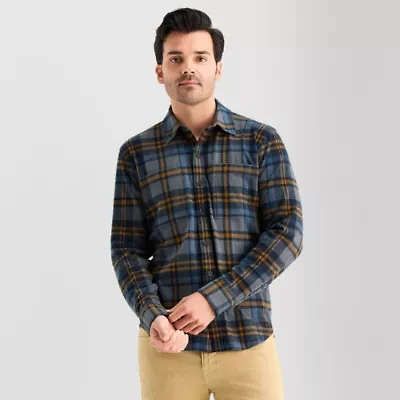 mutual weave Mens Long Sleeve Button-Down Shirt