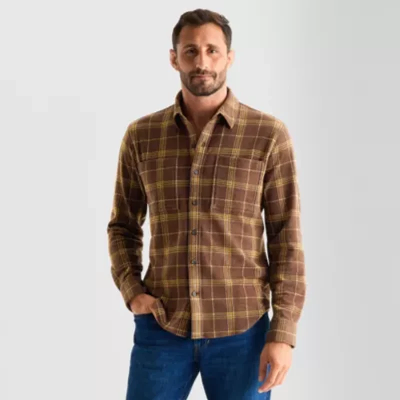 mutual weave Mens Long Sleeve Button-Down Shirt