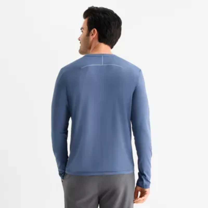 Xersion Mens Crew Neck Long Sleeve Quick Dry Active T-Shirt