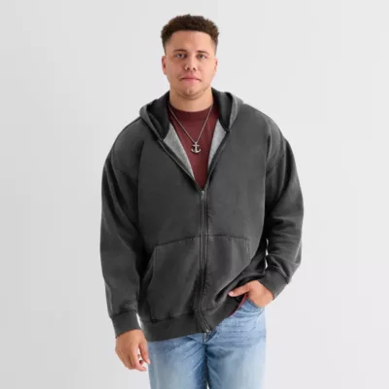 Arizona Mens Long Sleeve Zipper Big and Tall Hoodie