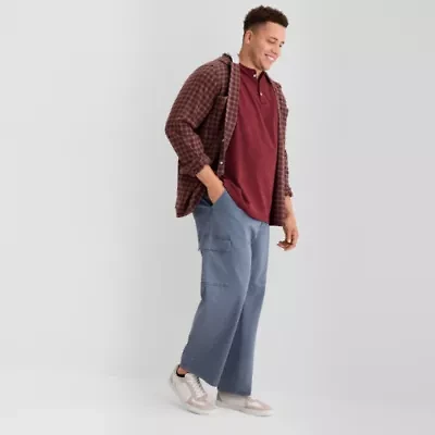 Arizona Mens Adjustable Waist Loose Fit Big and Tall Cargo Pant