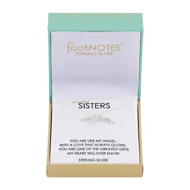 Footnotes Angel Sterling Silver 16 Inch Link Wing Pendant Necklace