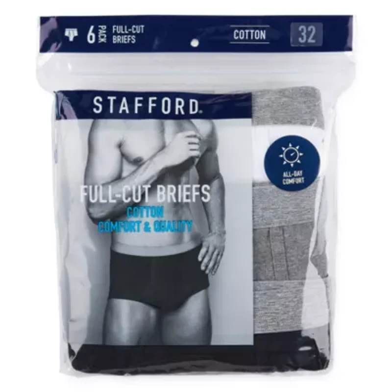 Stafford Full-Cut Mens 6 Pack Briefs 302852