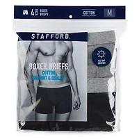 Stafford Cotton Mens Big and Tall 4 Pack Boxer Briefs 302866
