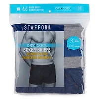 Stafford Dry + Cool Mens 4 Pack Boxer Briefs 302869