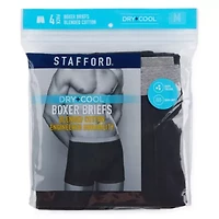 Stafford Dry + Cool Mens Big and Tall 4 Pack Boxer Briefs 302869