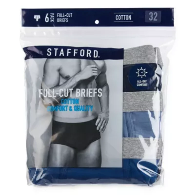 Stafford Full-Cut Mens 6 Pack Briefs 302852