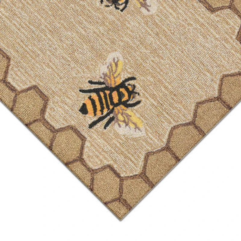 Liora Manne Frontporch Honeycomb Bee Indoor/Outdoor Rug