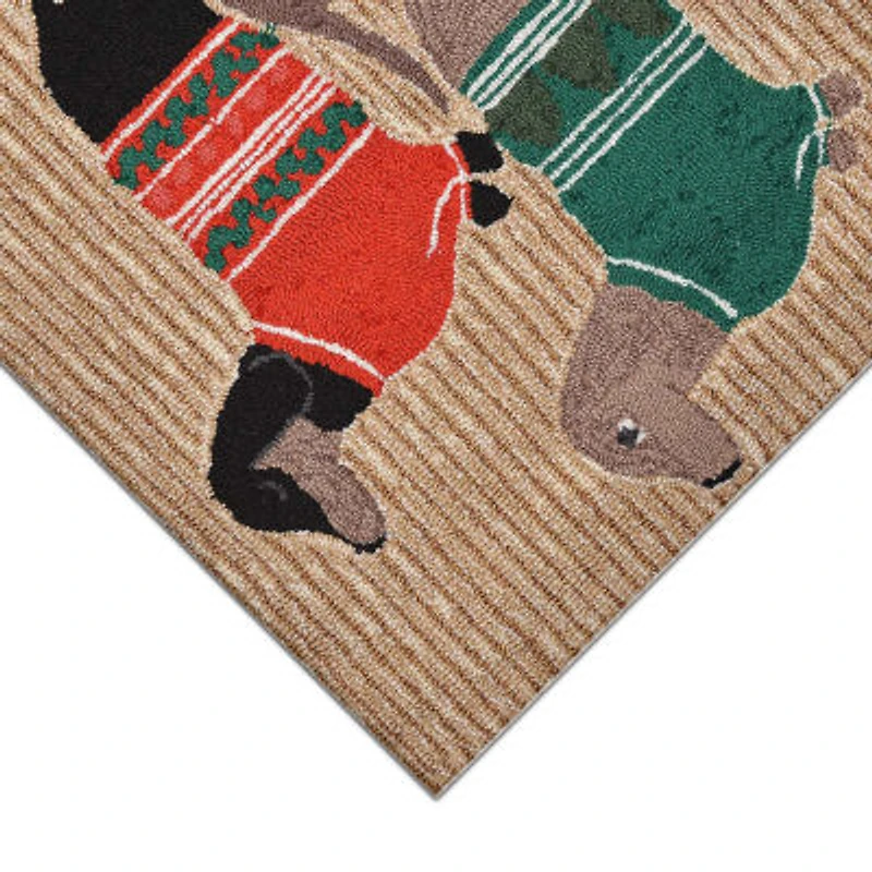 Liora Manne Frontporch Holiday Hounds Hand Tufted Indoor Outdoor Rectangular Accent Rug