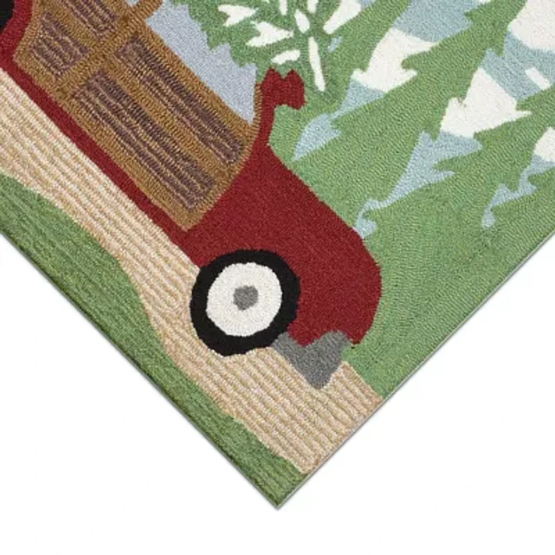 Liora Manne Frontporch Woody Wonderland Animal Hand Tufted Indoor Outdoor Rectangular Accent Rug