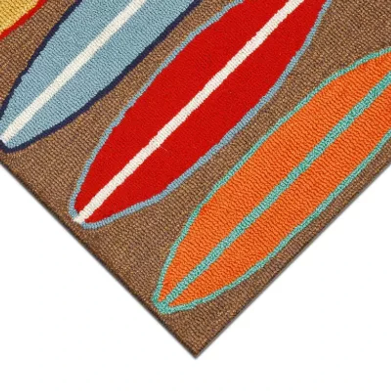 Liora Manne Frontporch Surfboards Hand Tufted Indoor Outdoor Rectangular Accent Rug