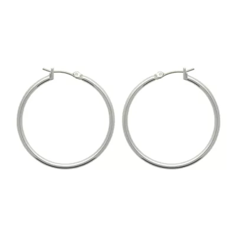 Bold Elements Thin Womens 35mm Hoop Earrings