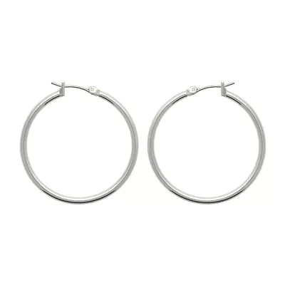 Bold Elements Thin Womens 35mm Hoop Earrings