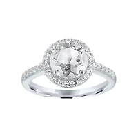 Womens Lab Created White Sapphire Sterling Silver Cocktail Ring
