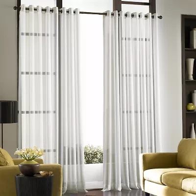 CHF Soho Voile Grommet Top Sheer Single Curtain Panel