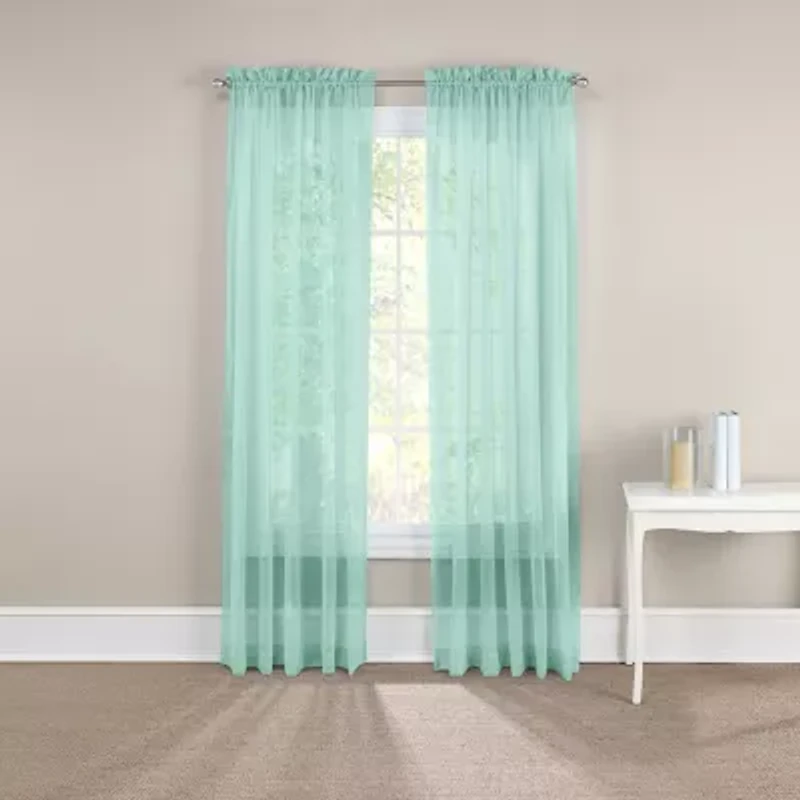 Eclipse Victoria Voile Rod Pocket Sheer Set of 2 Curtain Panel