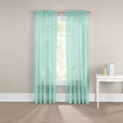 Eclipse Victoria Voile Rod Pocket Sheer Set of 2 Curtain Panel