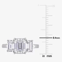 Womens 3/ CT. T.W. Lab Created White Moissanite 10K Gold 3-Stone Engagement Ring
