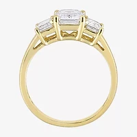 Womens 3/ CT. T.W. Lab Created White Moissanite 10K Gold 3-Stone Engagement Ring