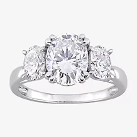 Womens 3 CT. T.W. Lab Created White Moissanite 10K Gold 3-Stone Engagement Ring