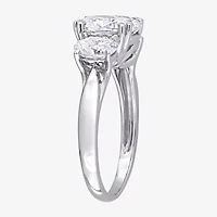 Womens 3 CT. T.W. Lab Created White Moissanite 10K Gold 3-Stone Engagement Ring
