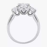 Womens 3 CT. T.W. Lab Created White Moissanite 10K Gold 3-Stone Engagement Ring