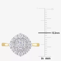 Womens 1 CT. T.W. Lab Created White Moissanite 10K Gold Cocktail Ring