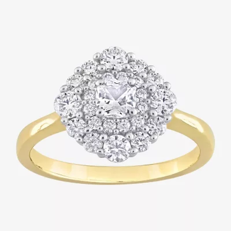Womens 1 CT. T.W. Lab Created White Moissanite 10K Gold Cocktail Ring