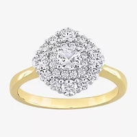 Womens 1 CT. T.W. Lab Created White Moissanite 10K Gold Cocktail Ring