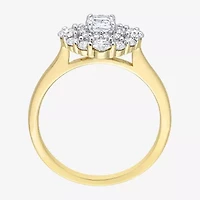 Womens 1 CT. T.W. Lab Created White Moissanite 10K Gold Cocktail Ring